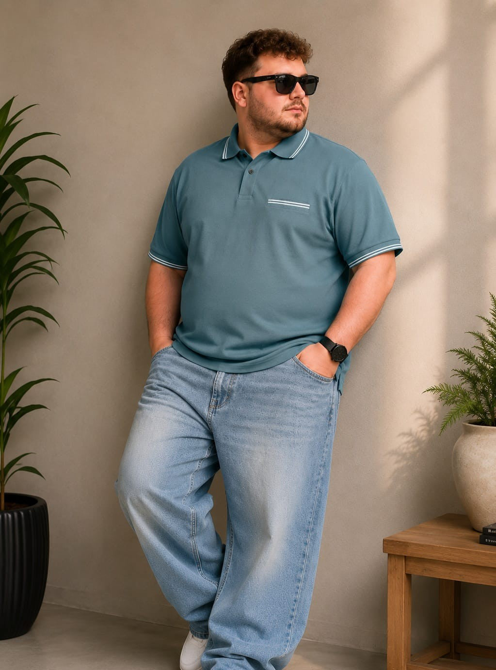 Austivo Men's Pocket Polo Neck T-shirt