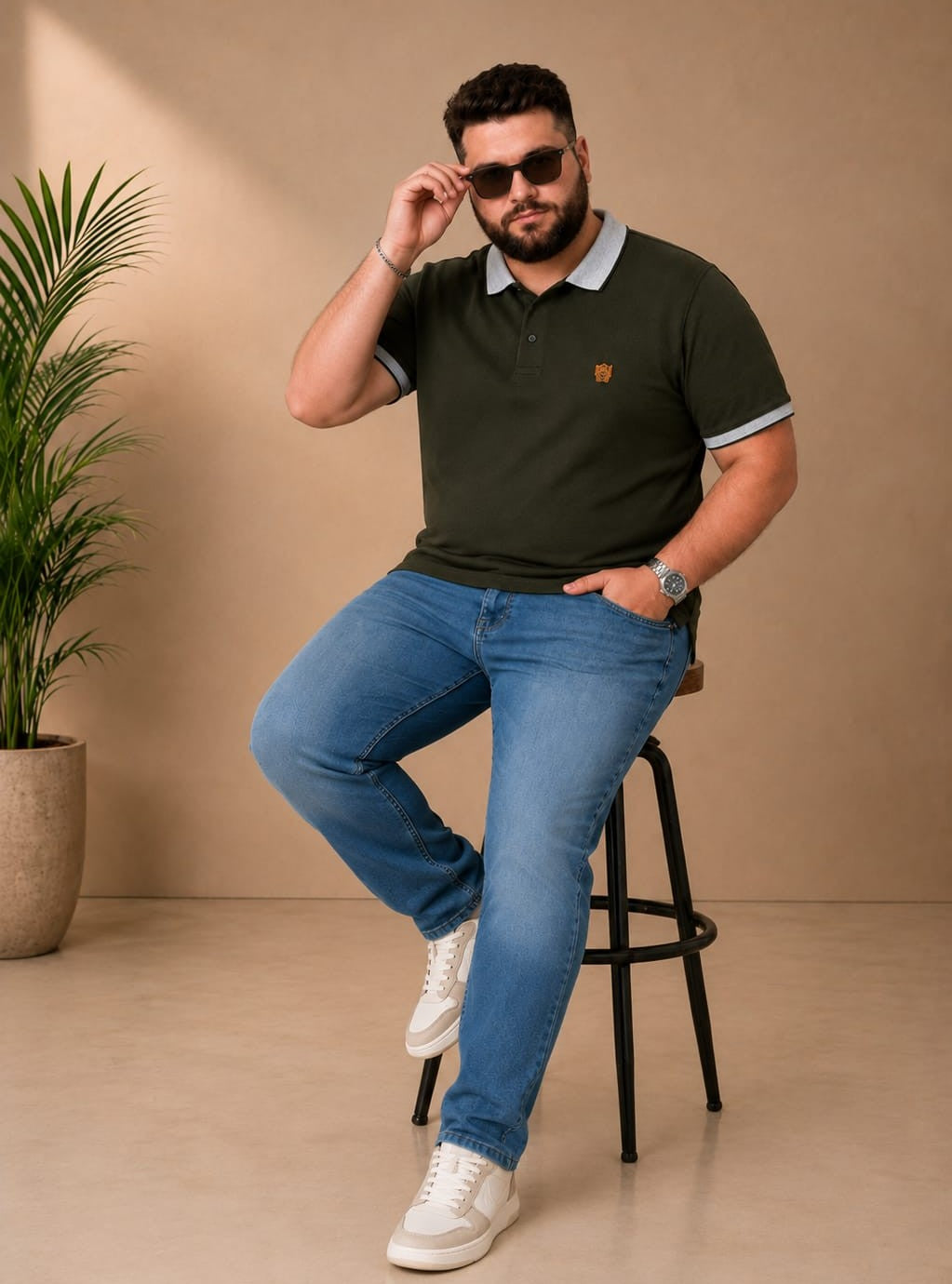 Austivo Men's Polo Neck T-shirt