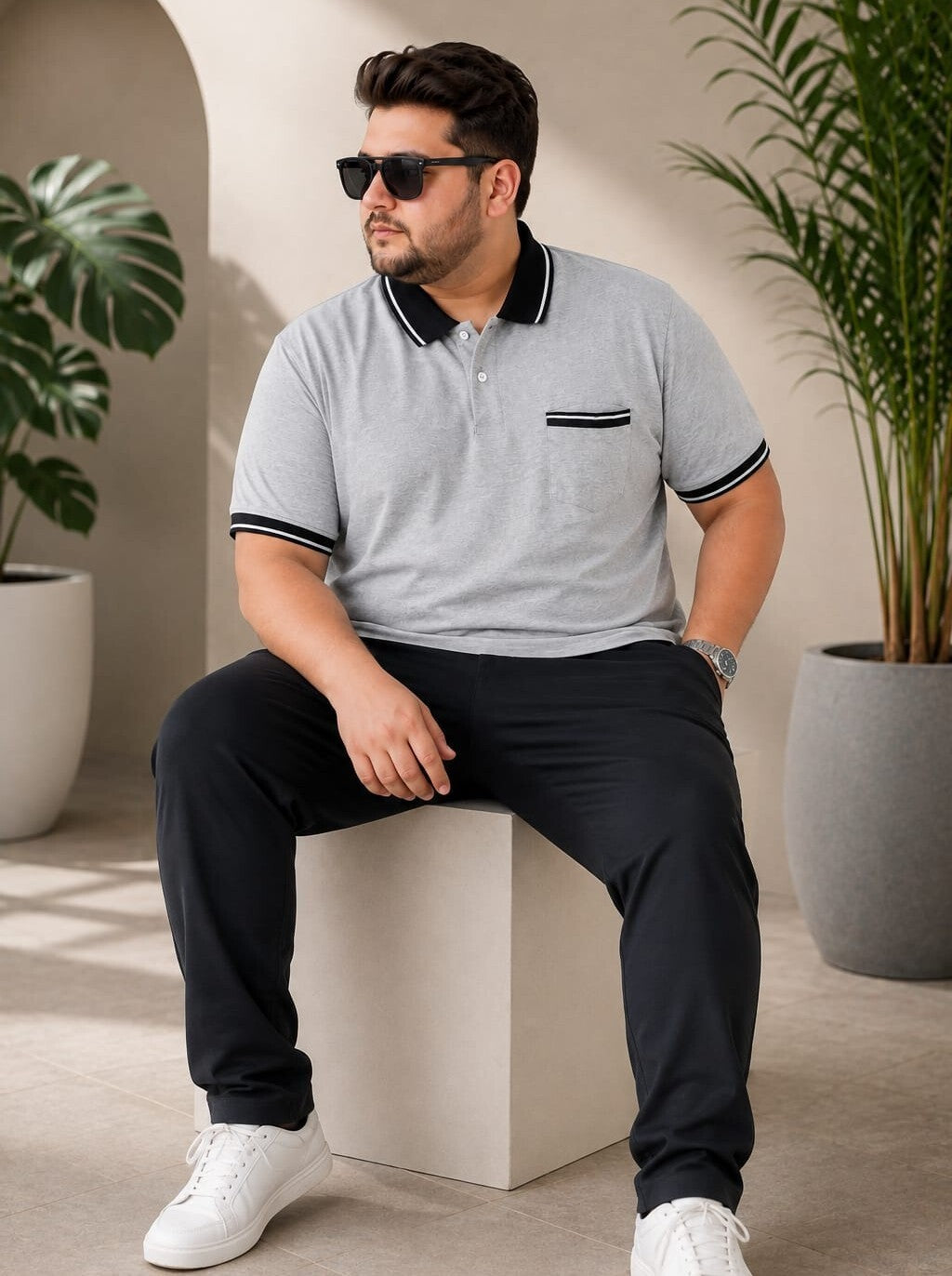 Austivo Men's Pocket Polo Neck T-shirt