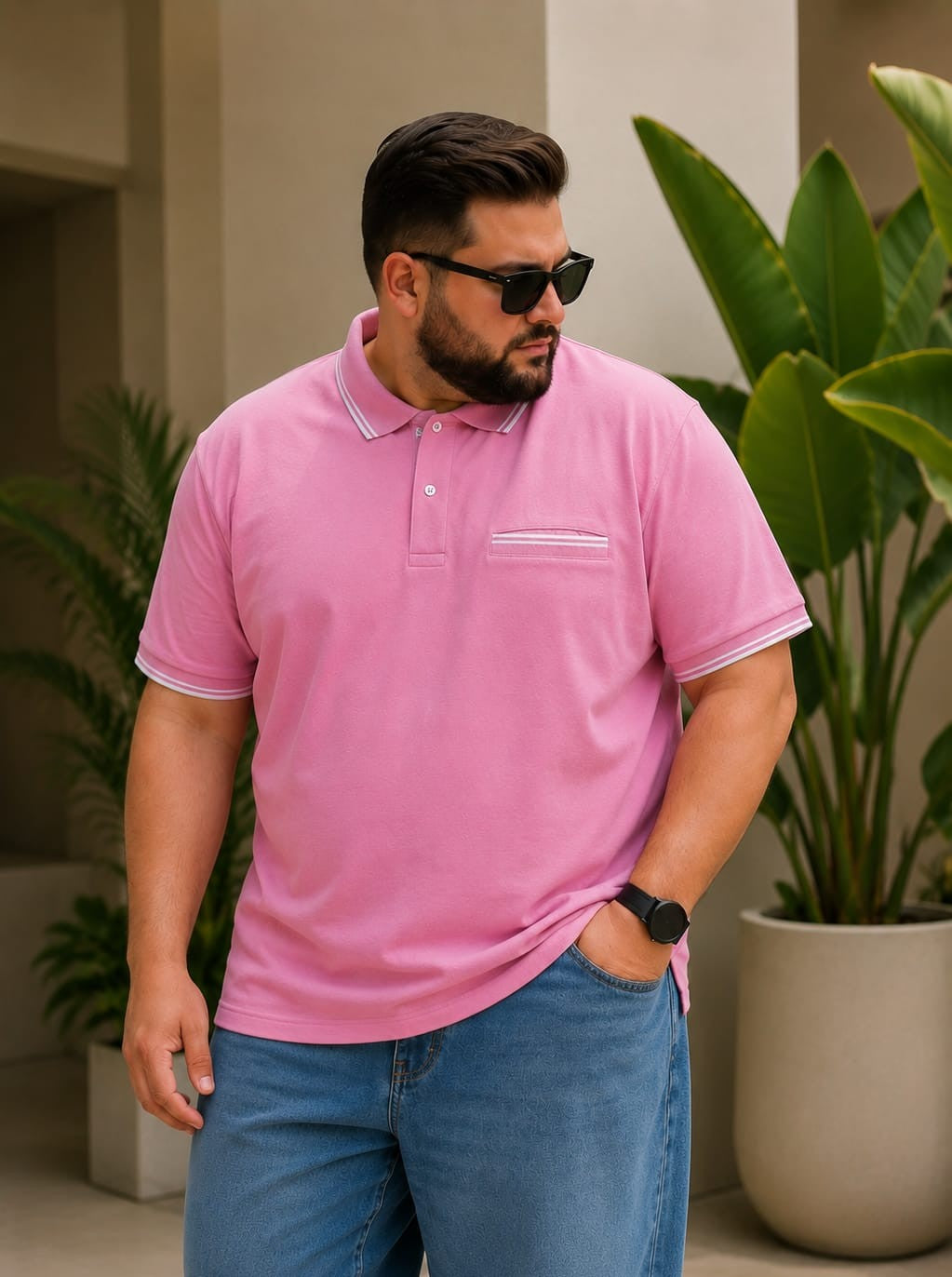 Austivo Men's Pocket Polo Neck T-shirt