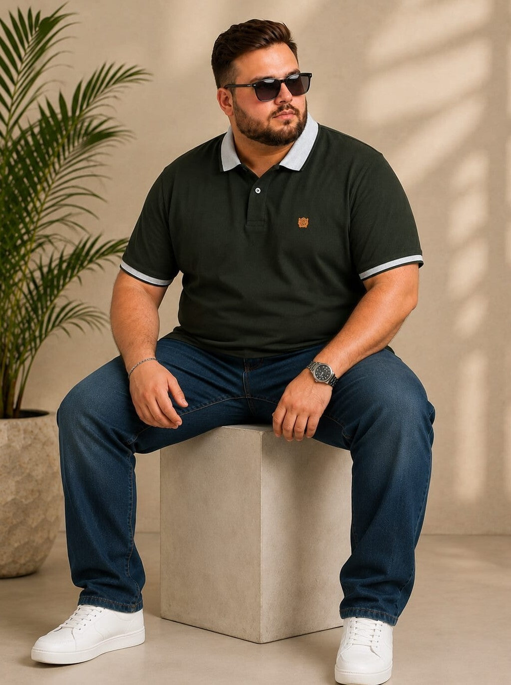 Austivo Men's Polo Neck T-shirt