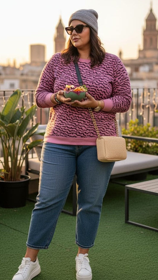 Austivo Women Colour Block High Neck Cardigan