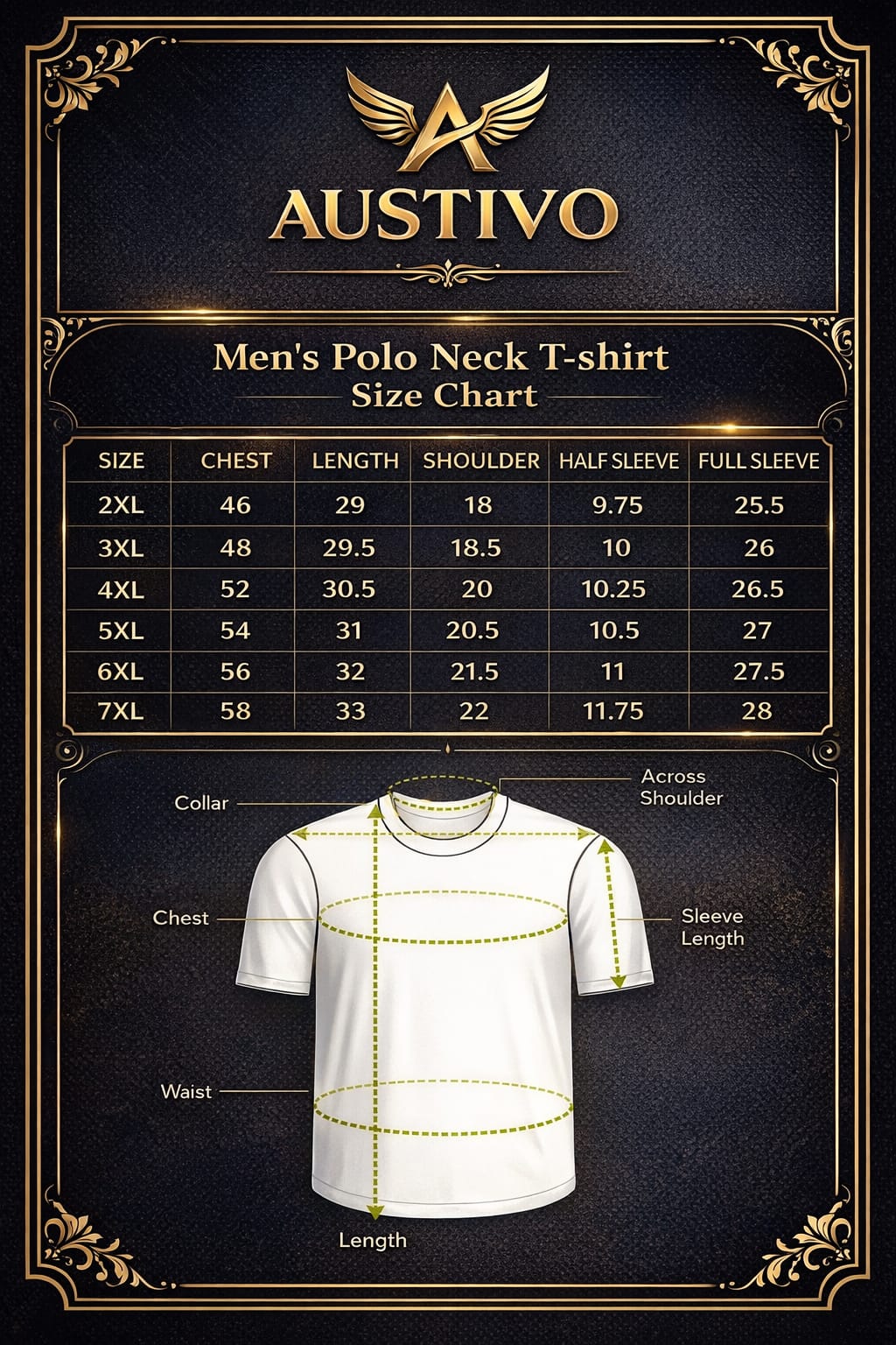 Austivo Men's Polo Neck T-shirt