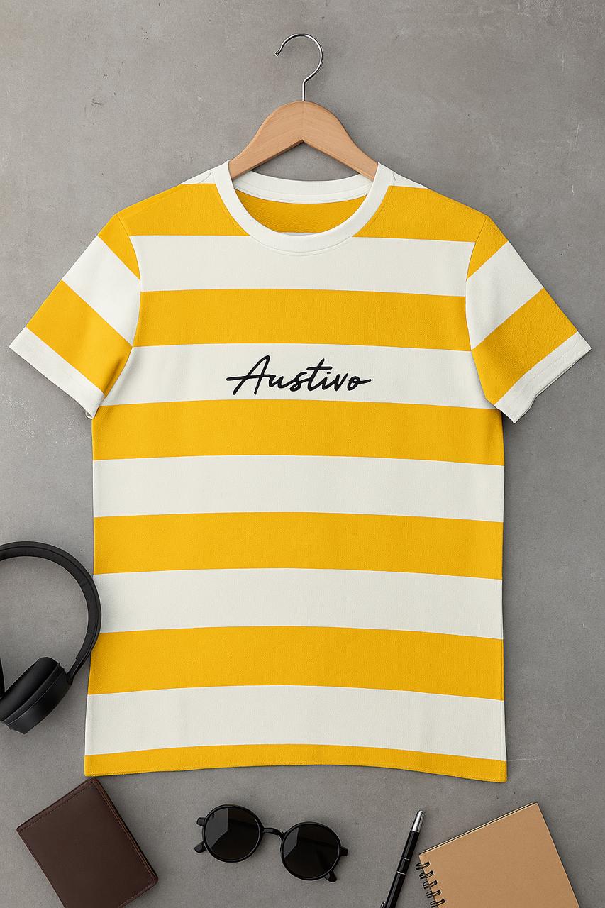 Austivo Men Round Neck Multicolor T-Shirt