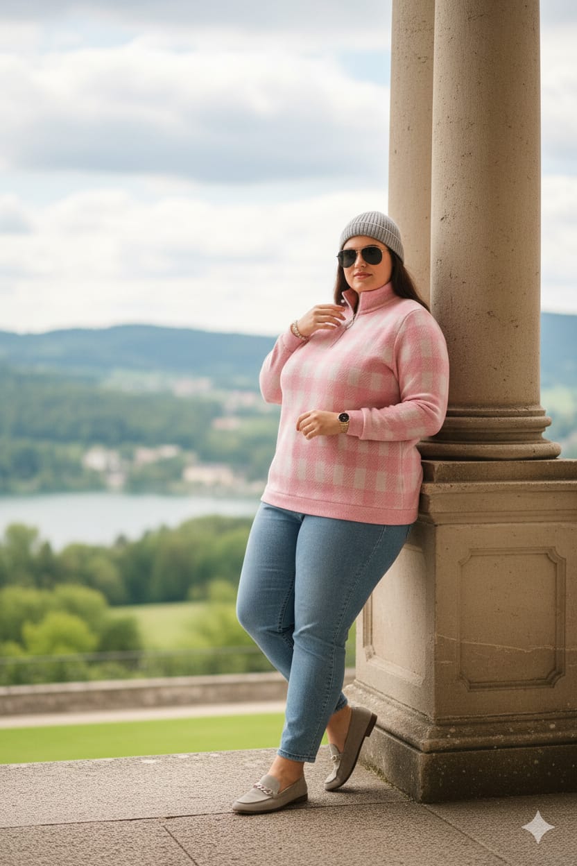 Austivo Women Colour Block High Neck Cardigan