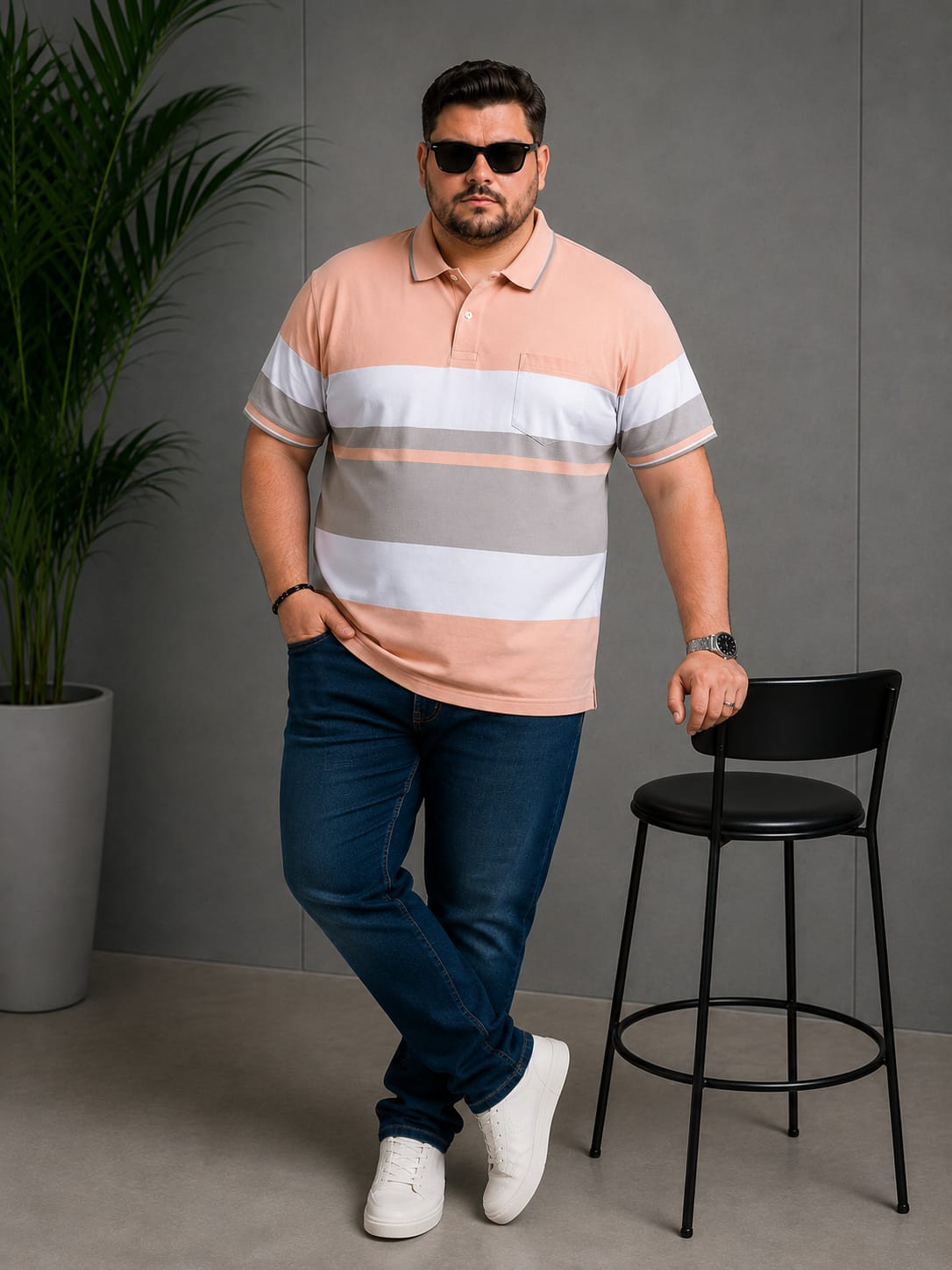 Men’s Plus Size Pocket Polo T-Shirt