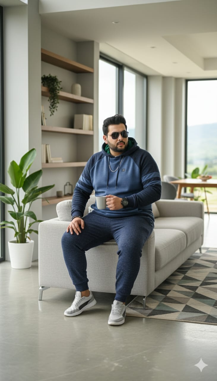 Austivo Plus Size Men's Co-ord Set