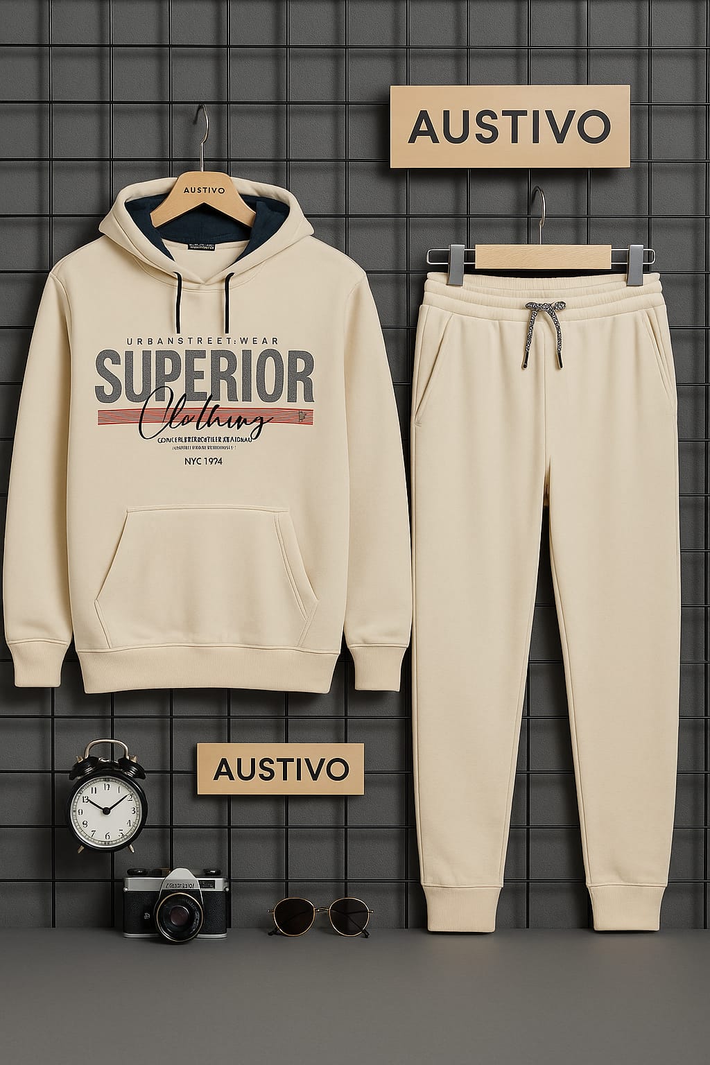 Austivo Plus Size Men's Co-ord Set
