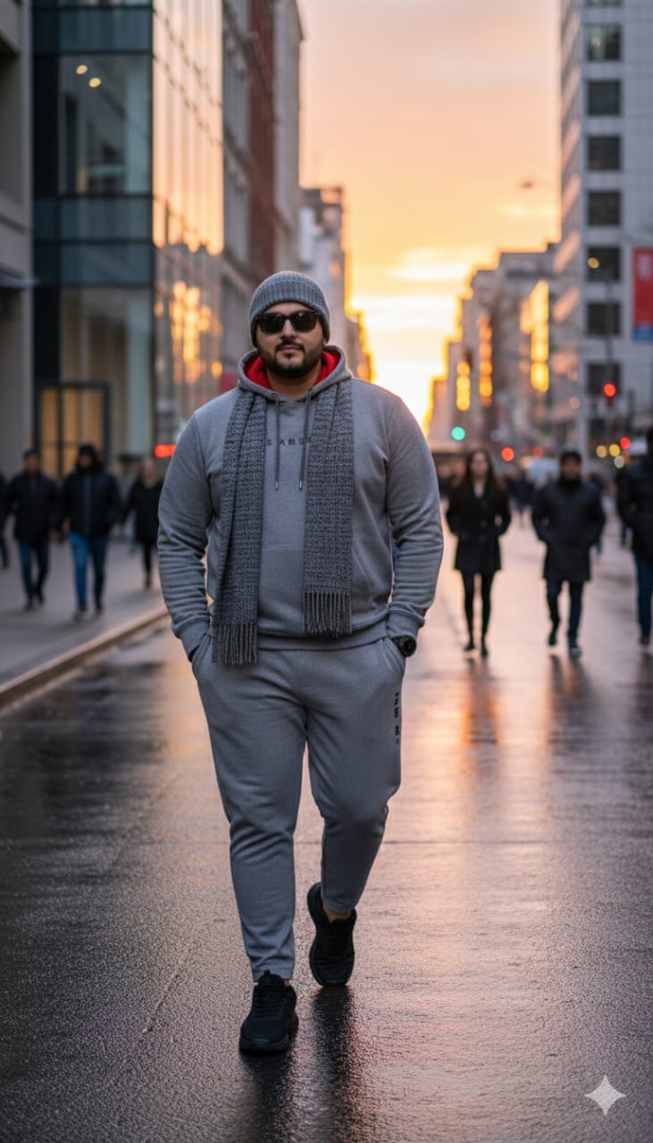 Austivo Plus Size Men's Co-ord Set