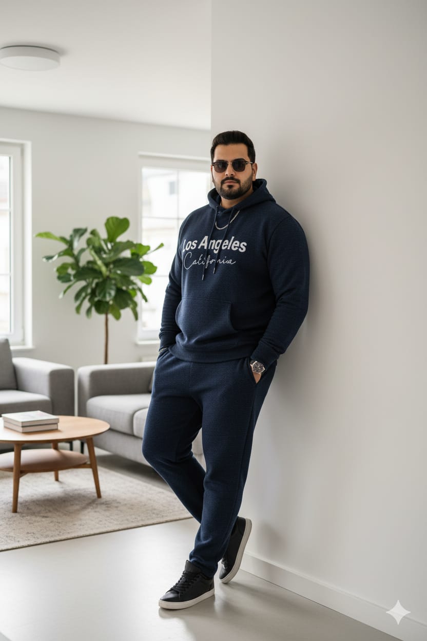 Austivo Plus Size Men's Co-ord Set