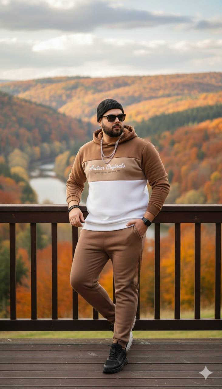 Austivo Plus Size Men's Co-ord Set
