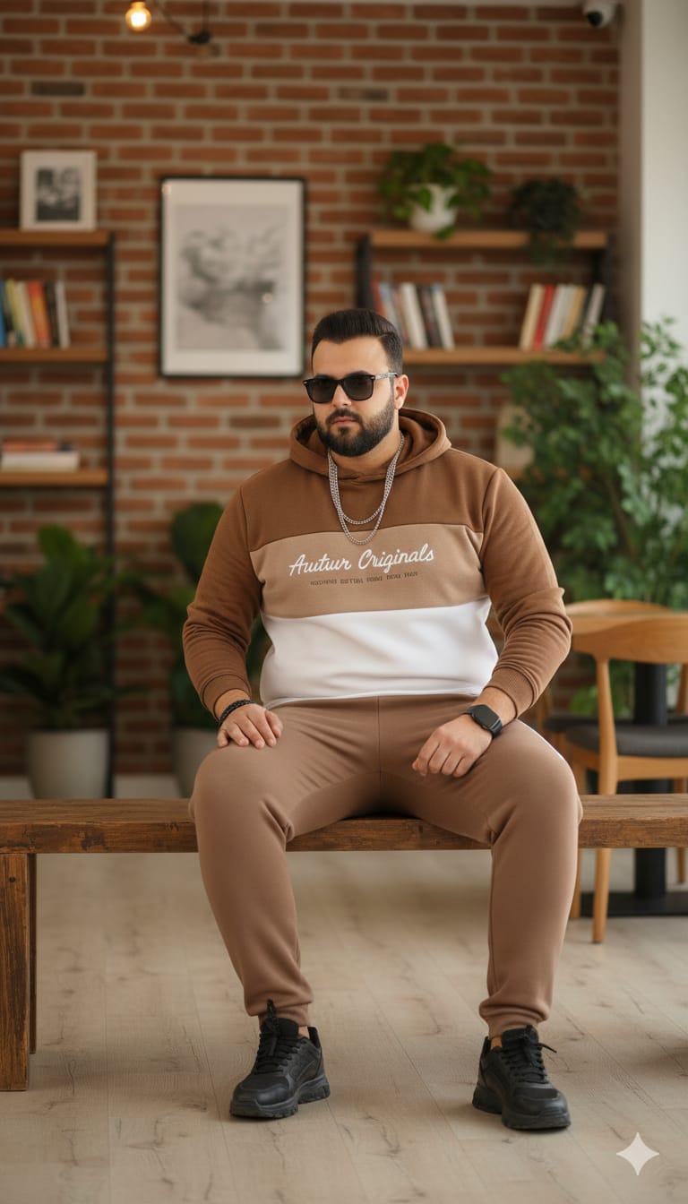 Austivo Plus Size Men's Co-ord Set