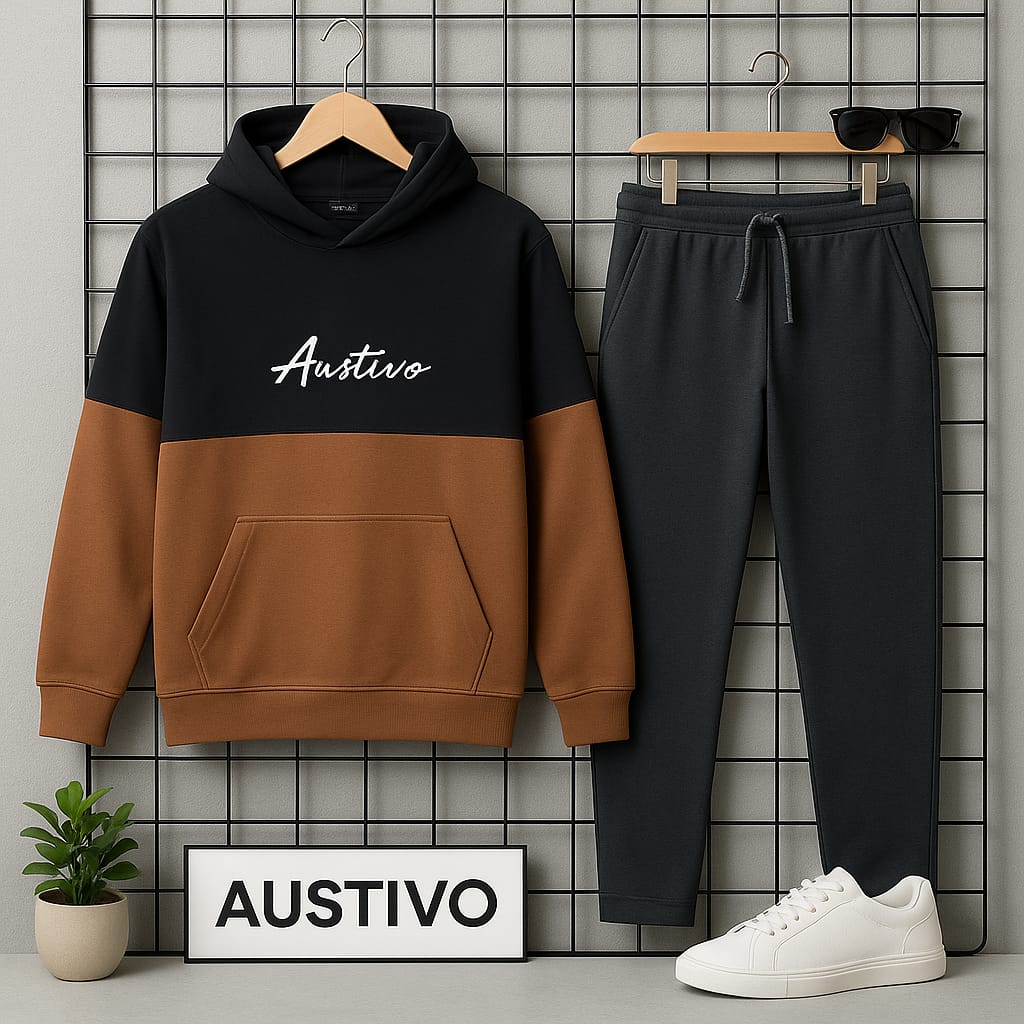 Austivo Plus Size Men's Co-ord Set