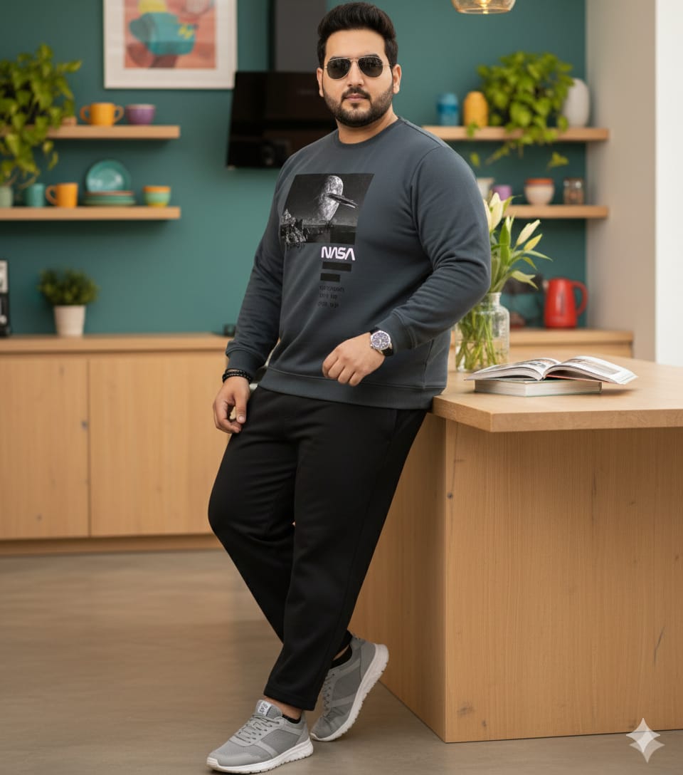 Austivo Plus Size Men's Co-ord Set