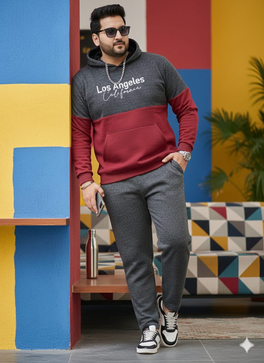 Austivo Plus Size Men's Co-ord Set