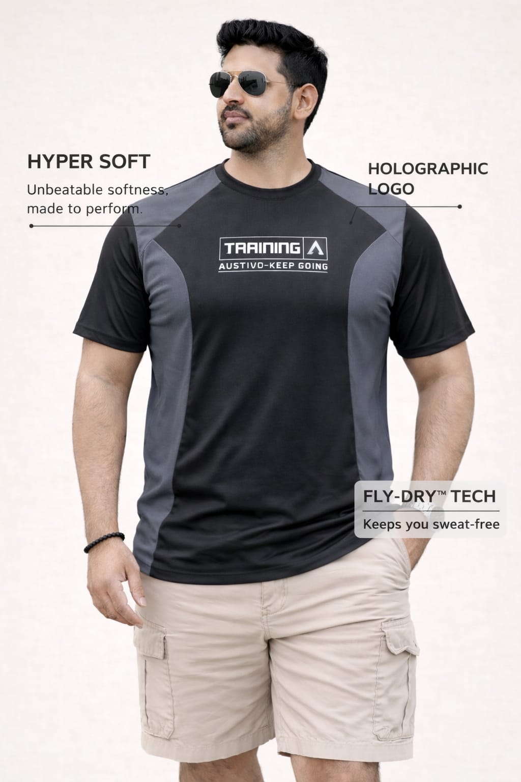 Austivo Men's Active Wear  T-shirt