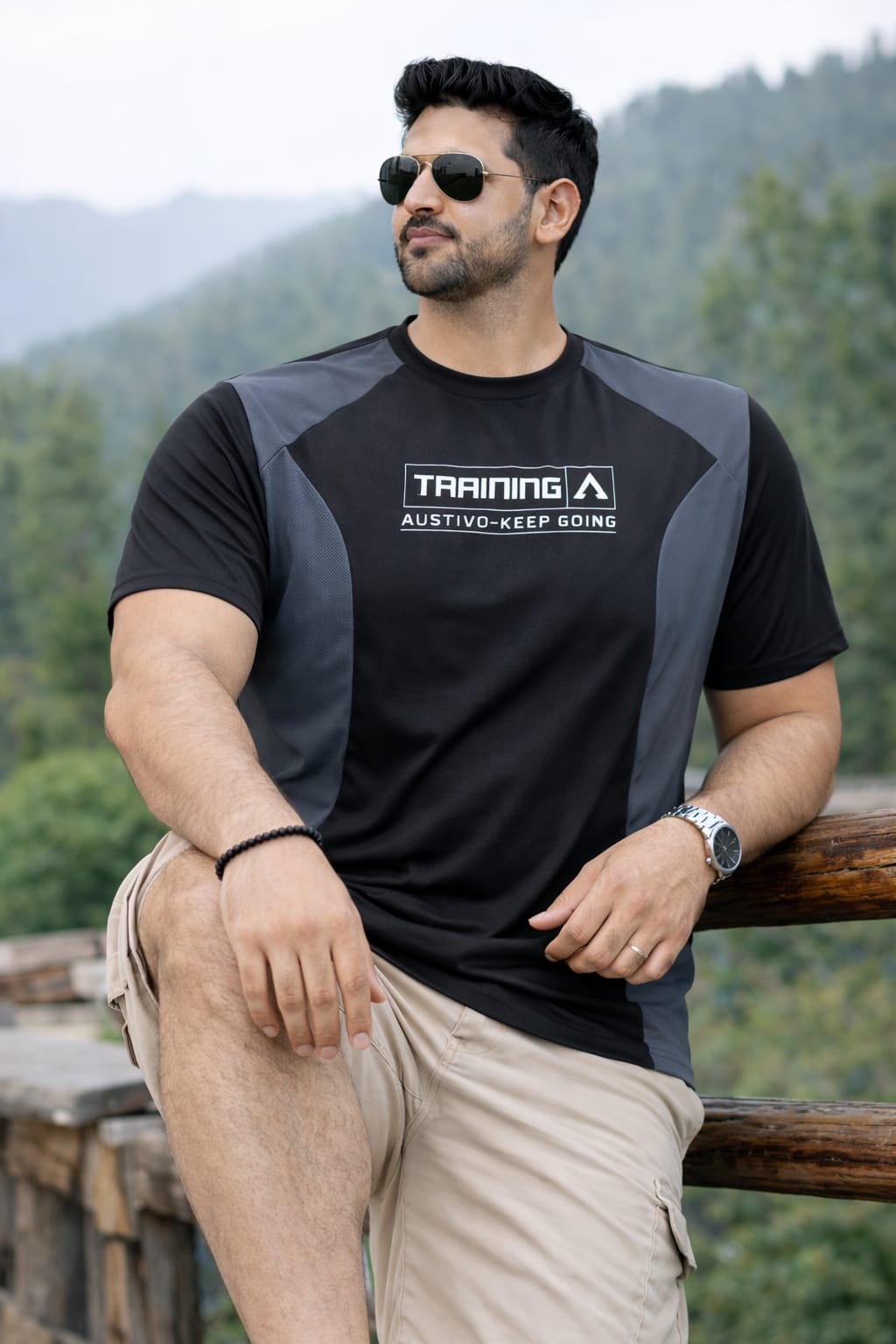 Austivo Men's Active Wear  T-shirt