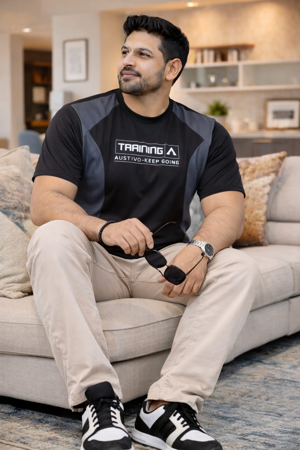 Austivo Men's Active Wear  T-shirt