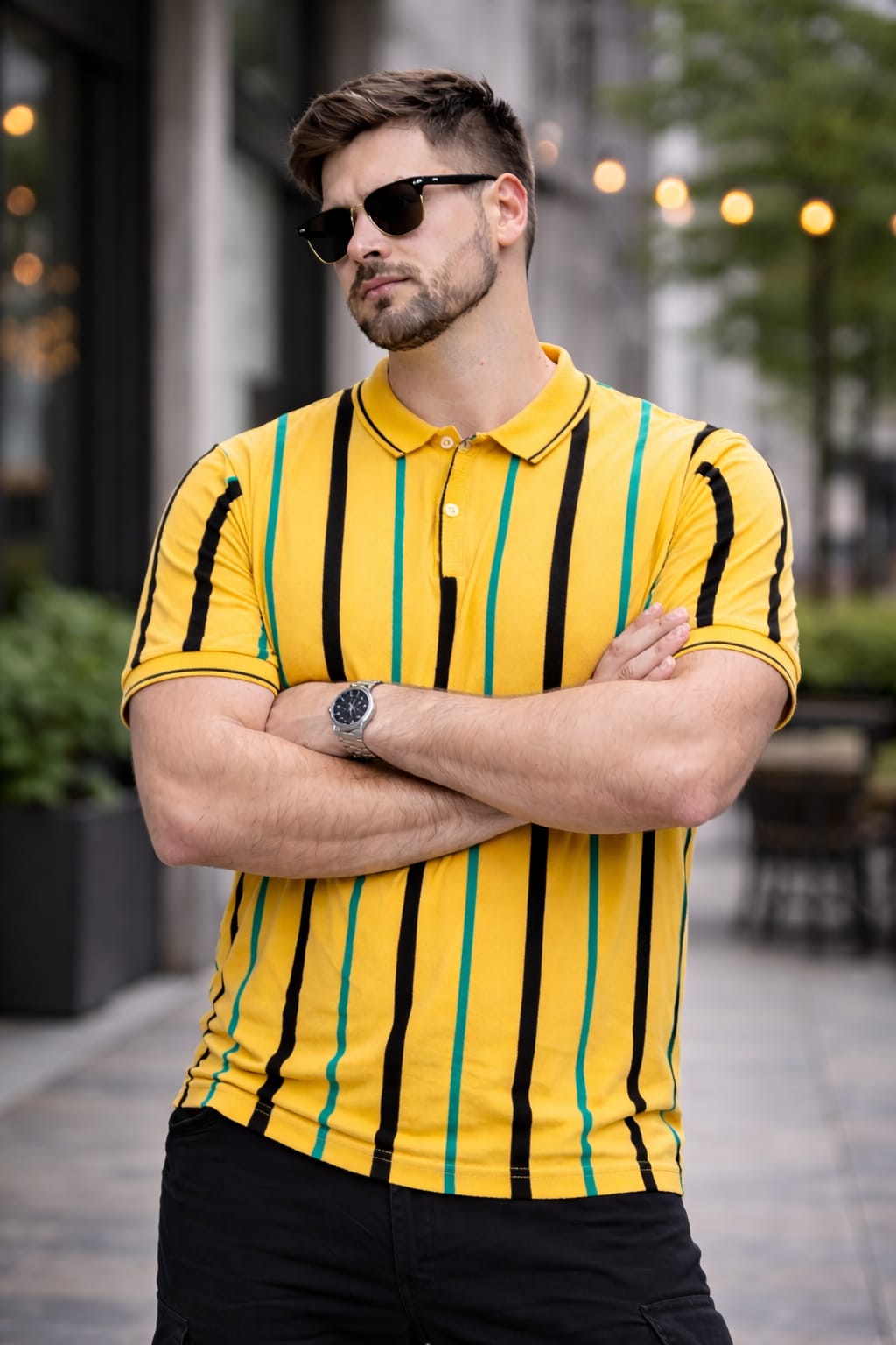 Austin Wood Solid Men Polo Neck Multicolor T-Shirt
