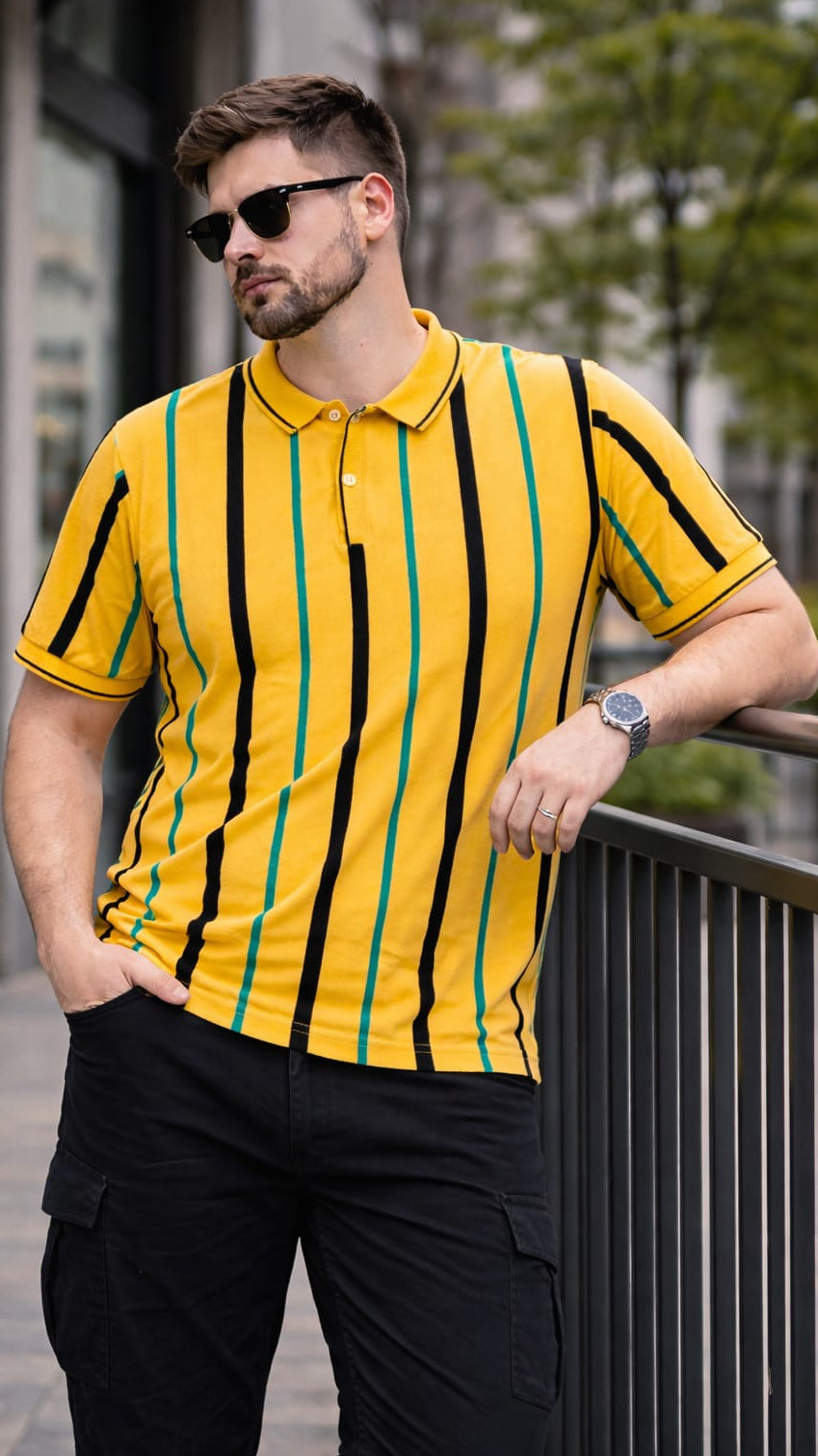 Austin Wood Solid Men Polo Neck Multicolor T-Shirt