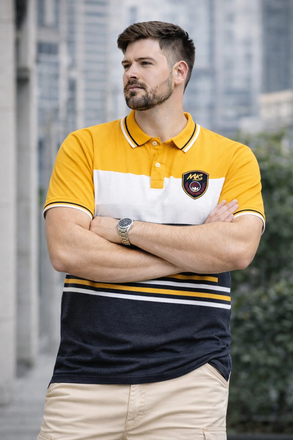 Yellow Stripers Polo T-shirt