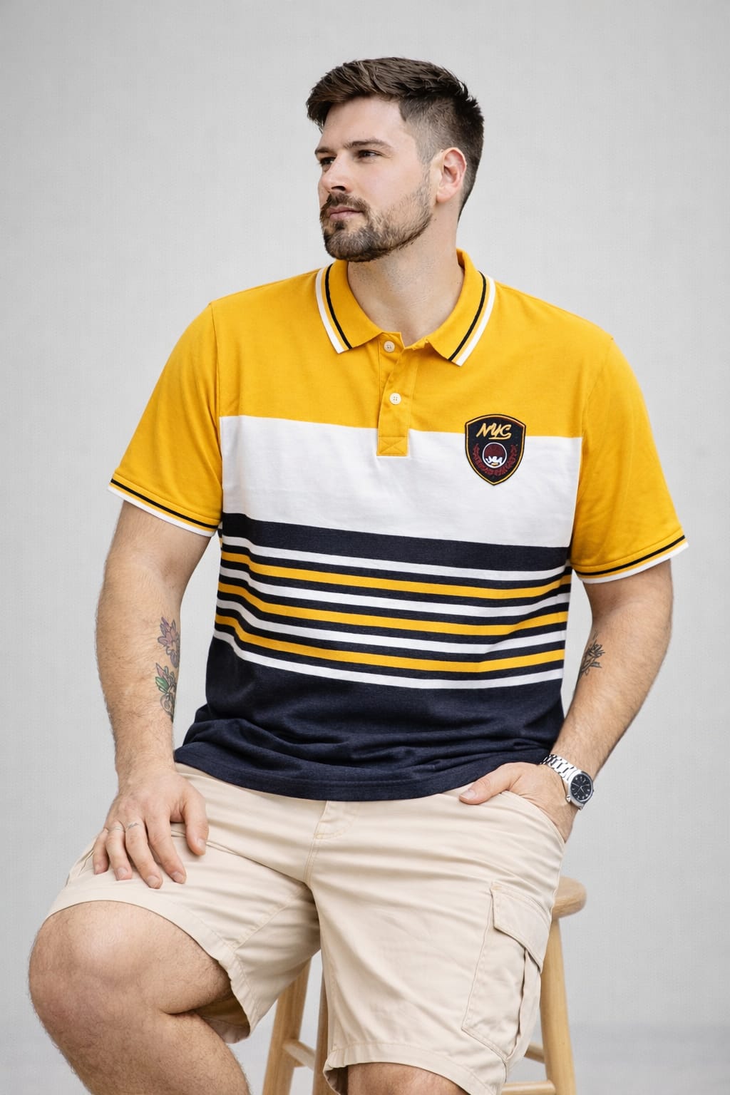 Yellow Stripers Polo T-shirt