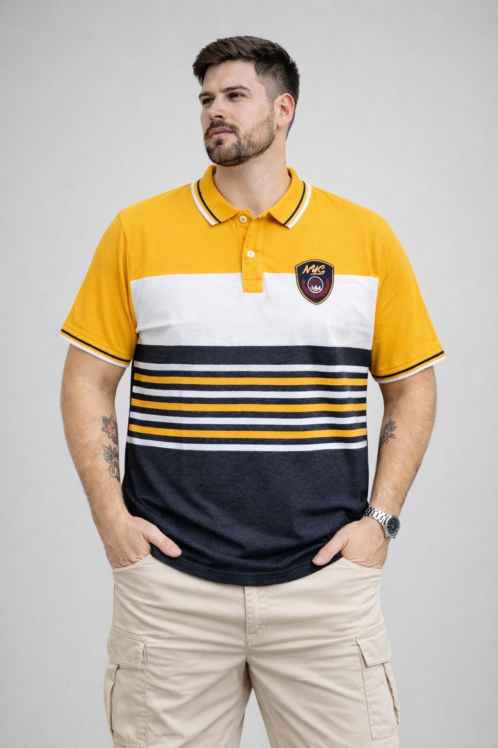 Yellow Stripers Polo T-shirt