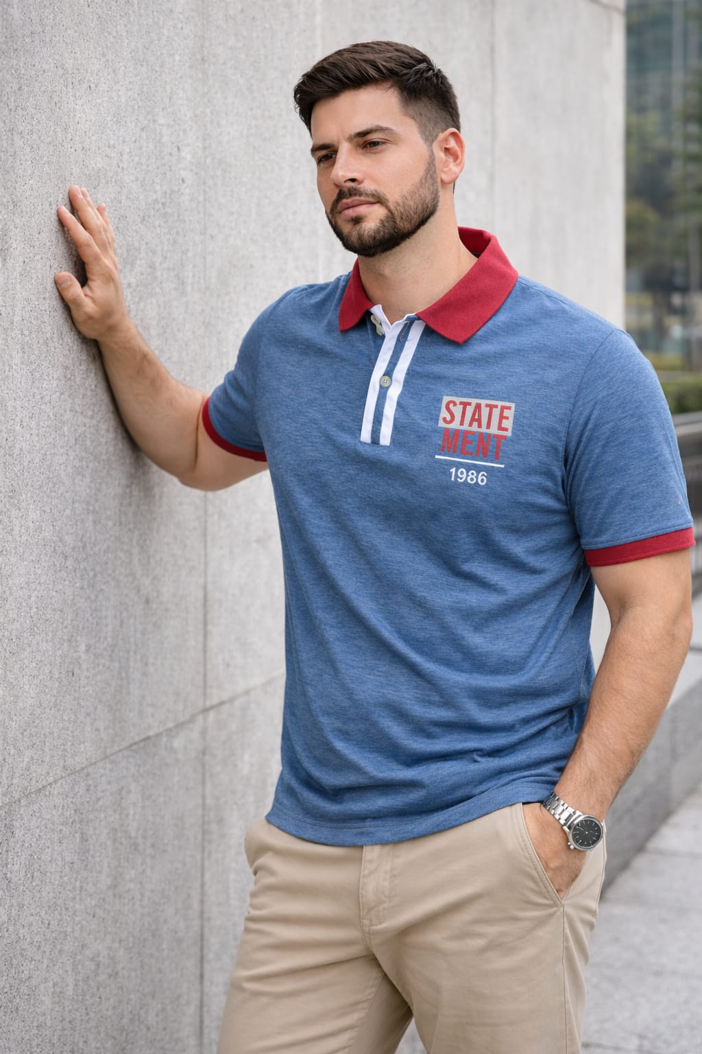 Austin Wood Solid Men Polo Neck Multicolor T-Shirt