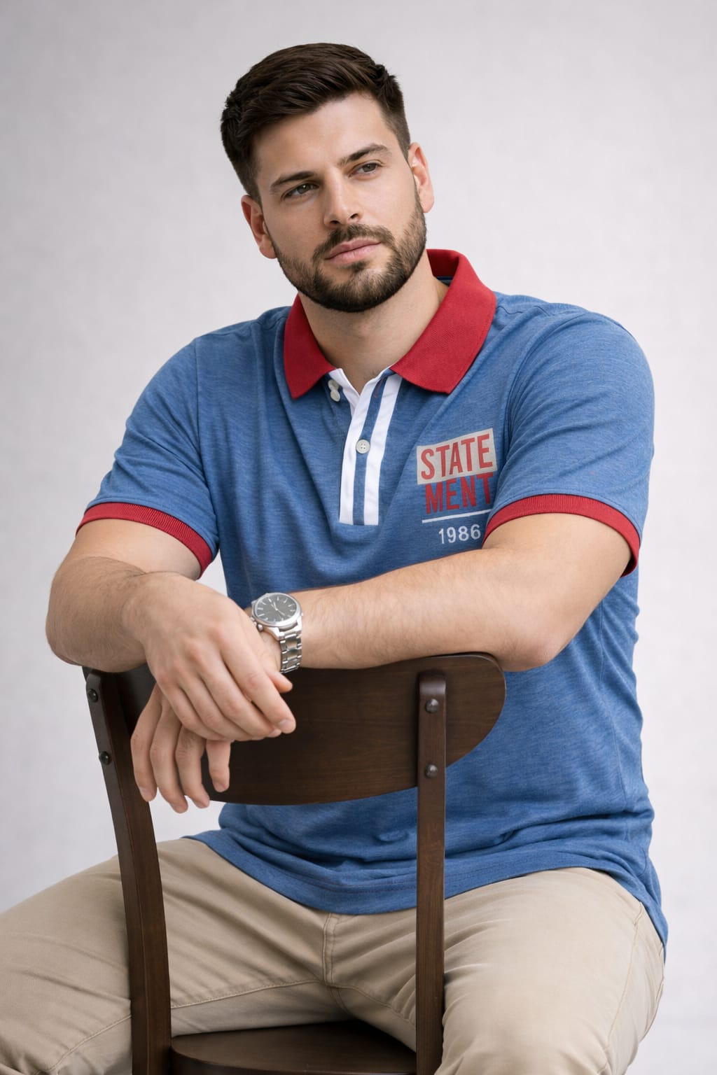 Austin Wood Solid Men Polo Neck Multicolor T-Shirt