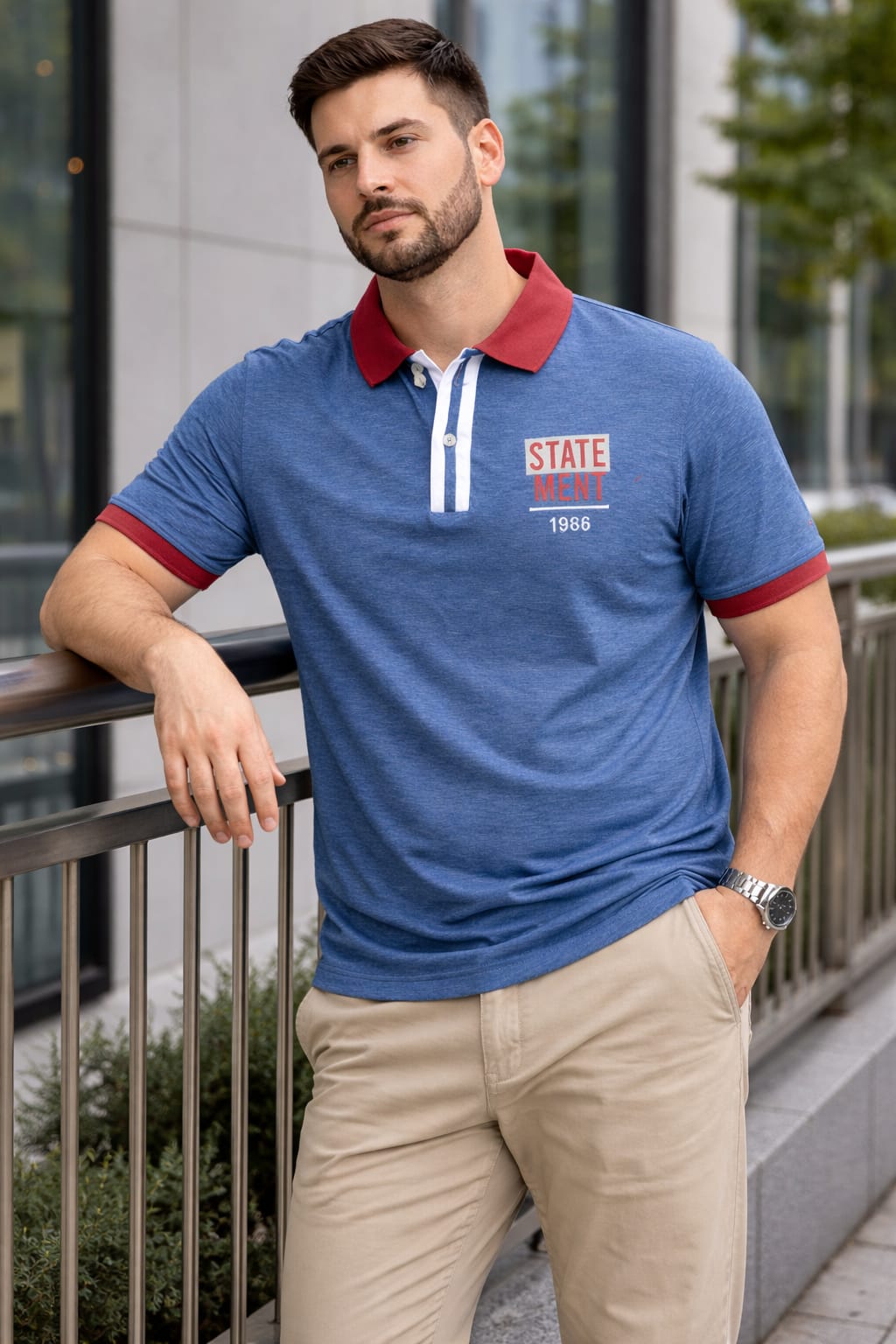 Austin Wood Solid Men Polo Neck Multicolor T-Shirt