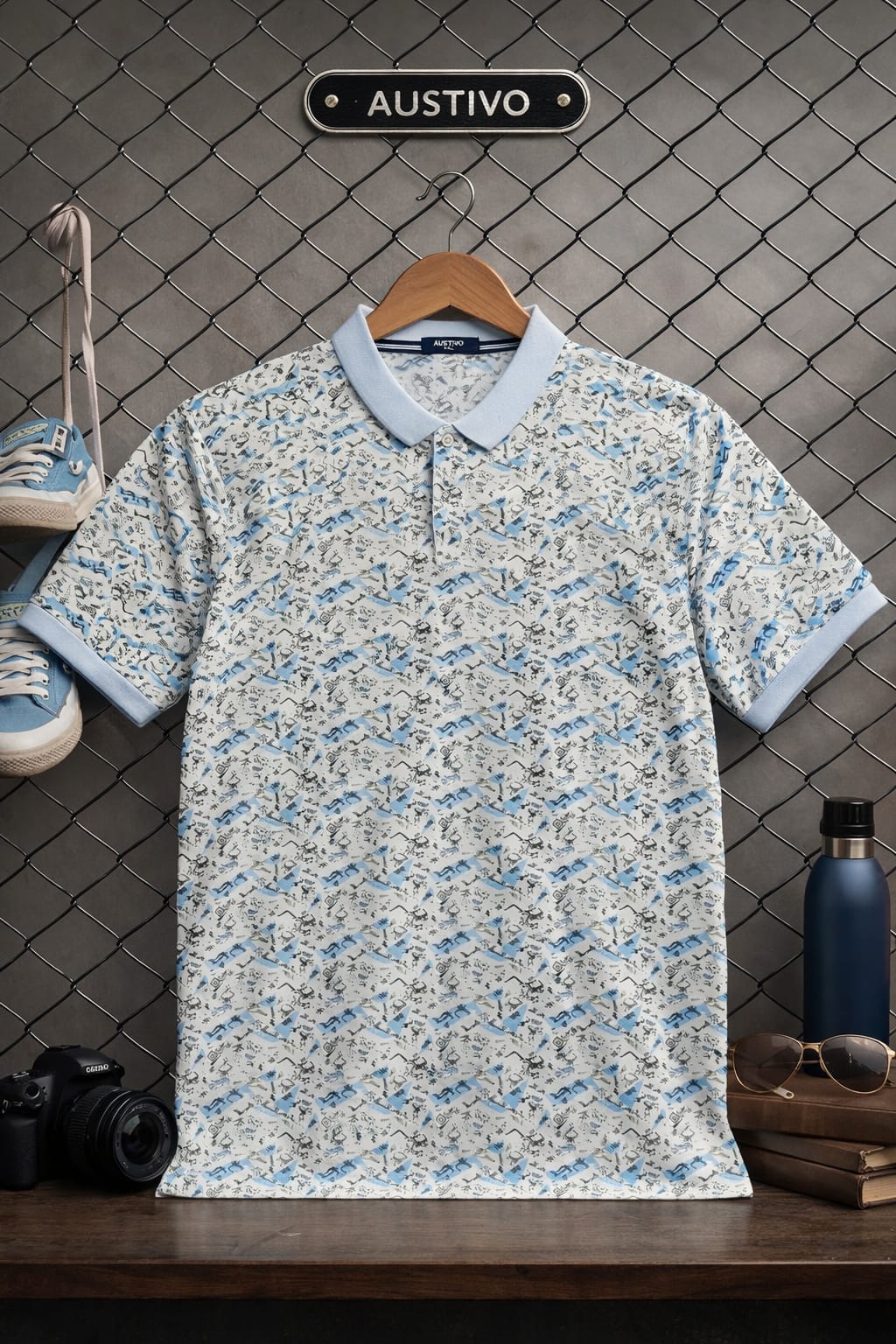 Austivo Men's  Polo Neck T-shirt