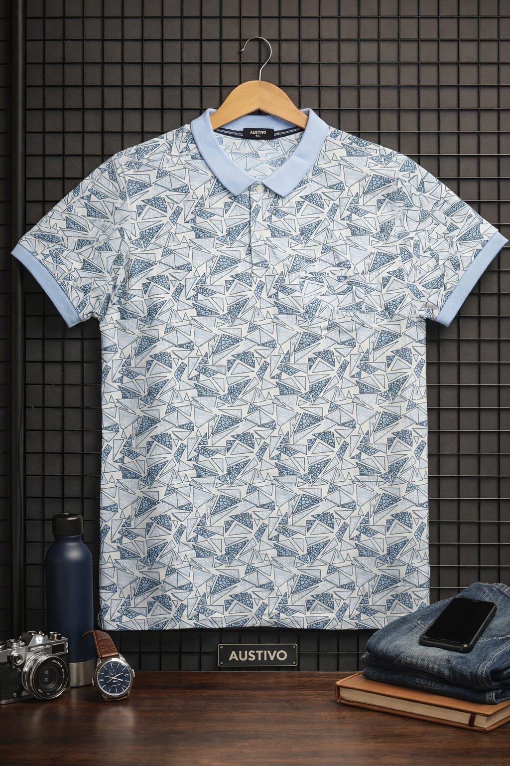 Austivo Men's  Polo Neck T-shirt