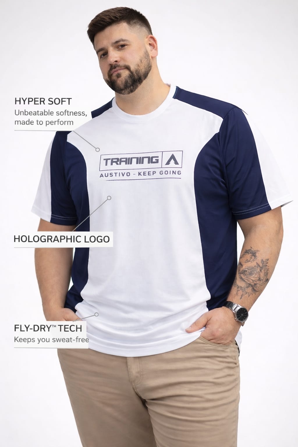 Austivo Men's Active Wear  T-shirt