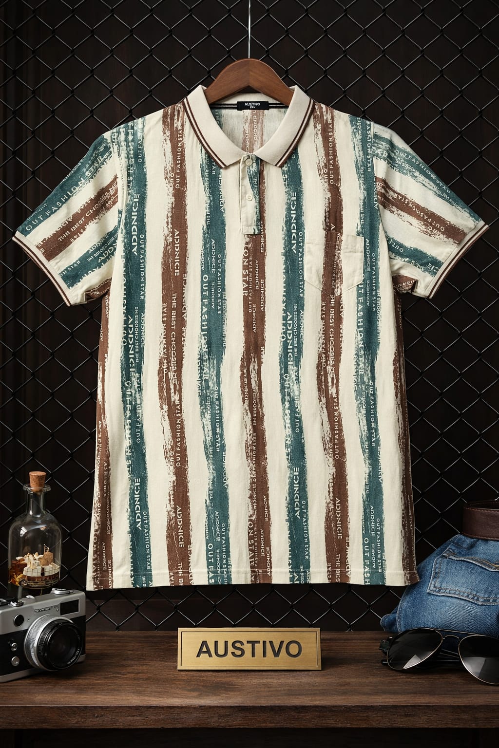 Austivo Men's  Polo Neck T-shirt