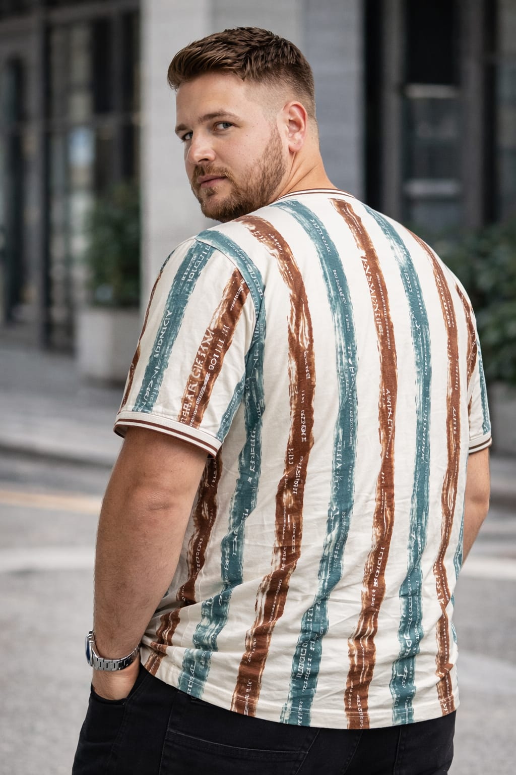 Austivo Men Round Neck Multicolor T-Shirt