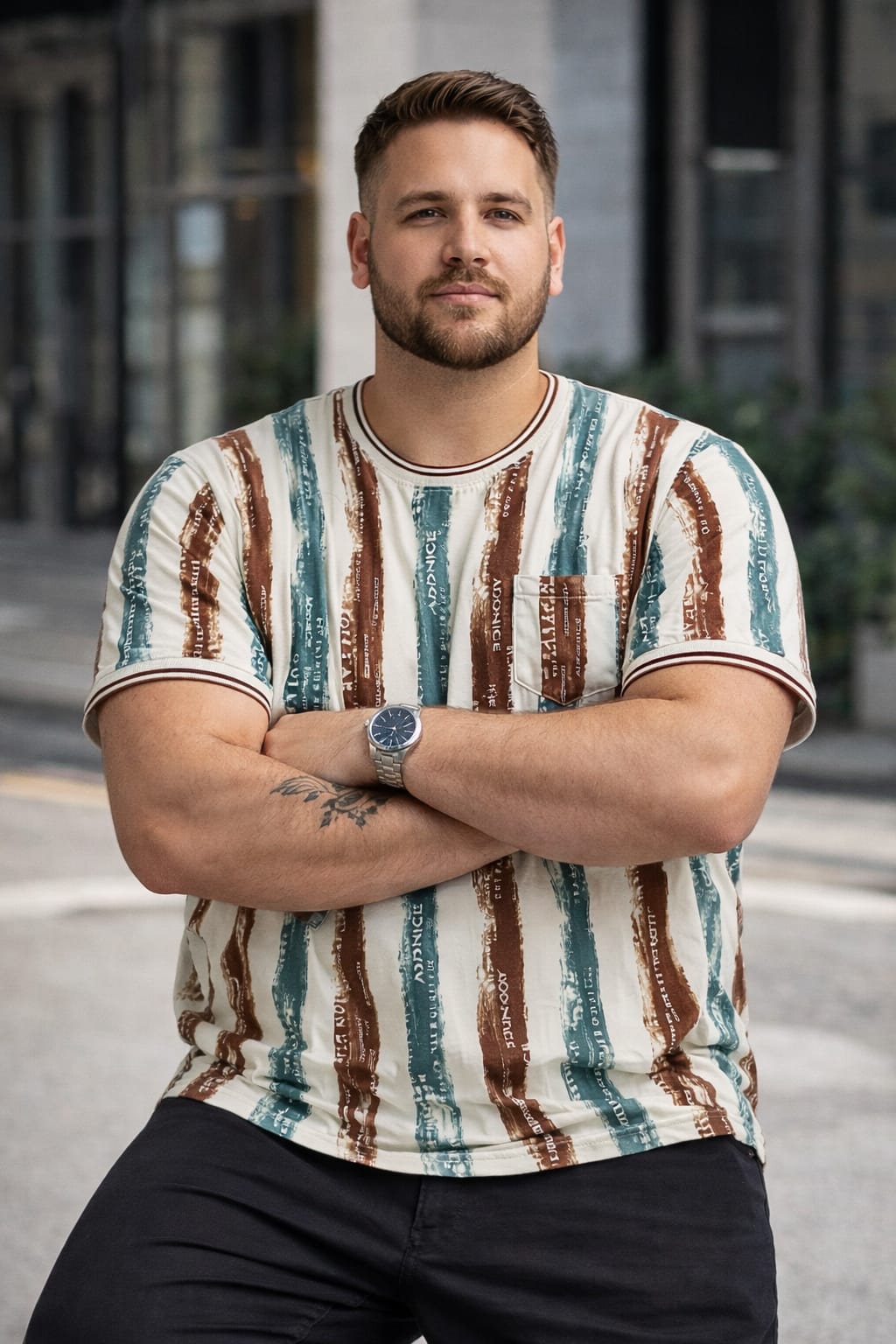 Austivo Men Round Neck Multicolor T-Shirt