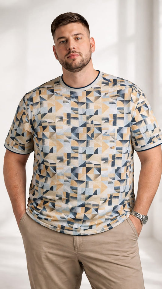 Austivo Men Round Neck Multicolor T-Shirt