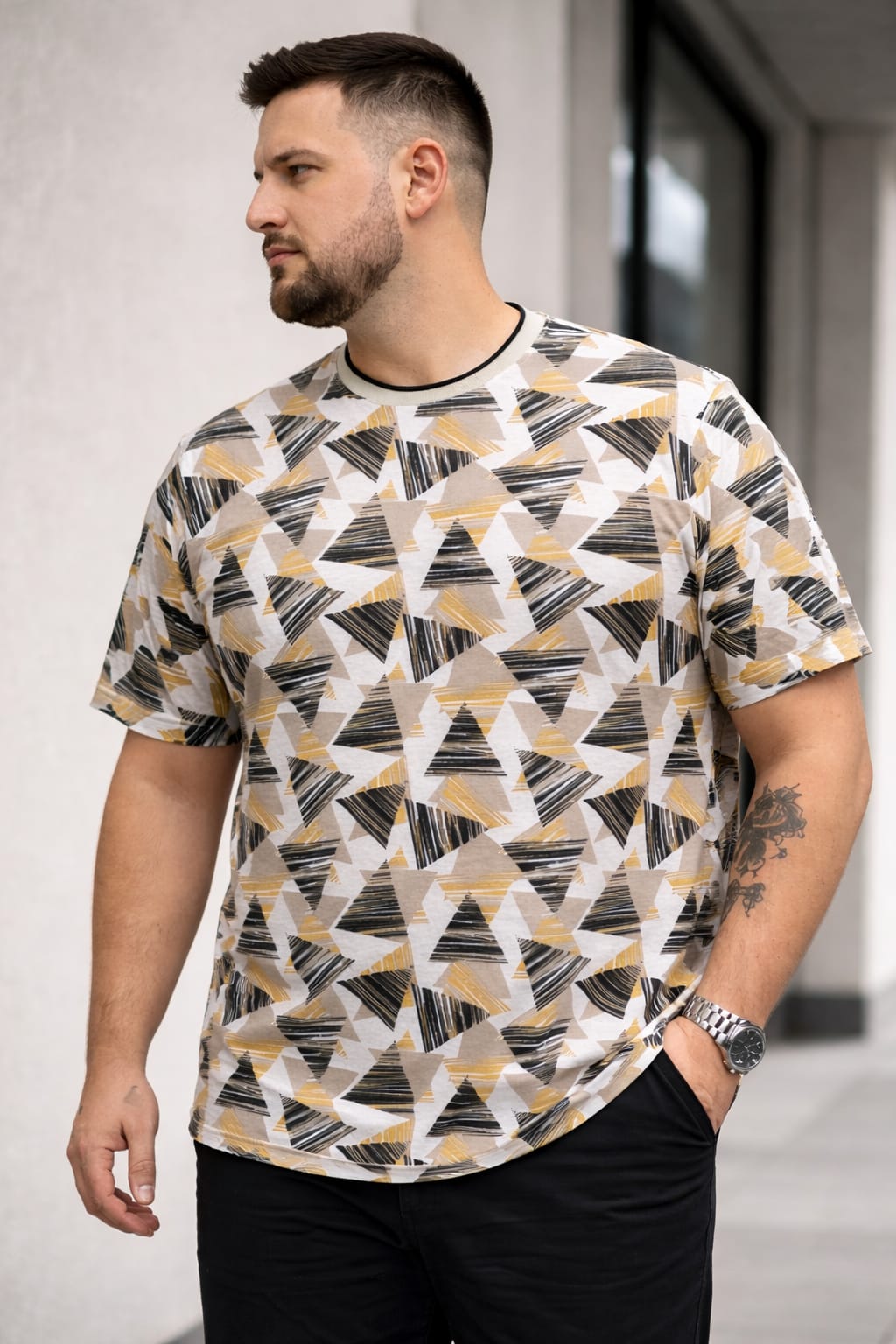 Austivo Men Round Neck Multicolor T-Shirt