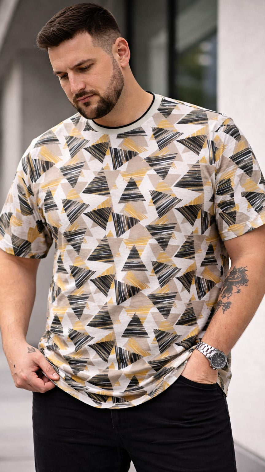 Austivo Men Round Neck Multicolor T-Shirt