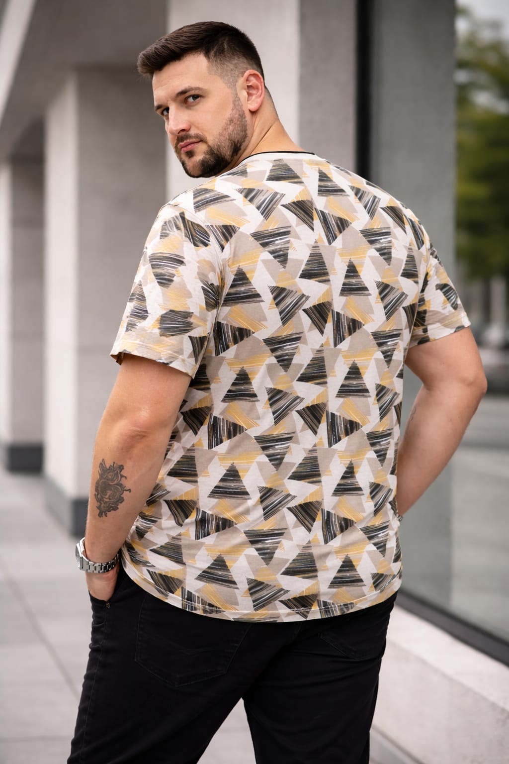 Austivo Men Round Neck Multicolor T-Shirt