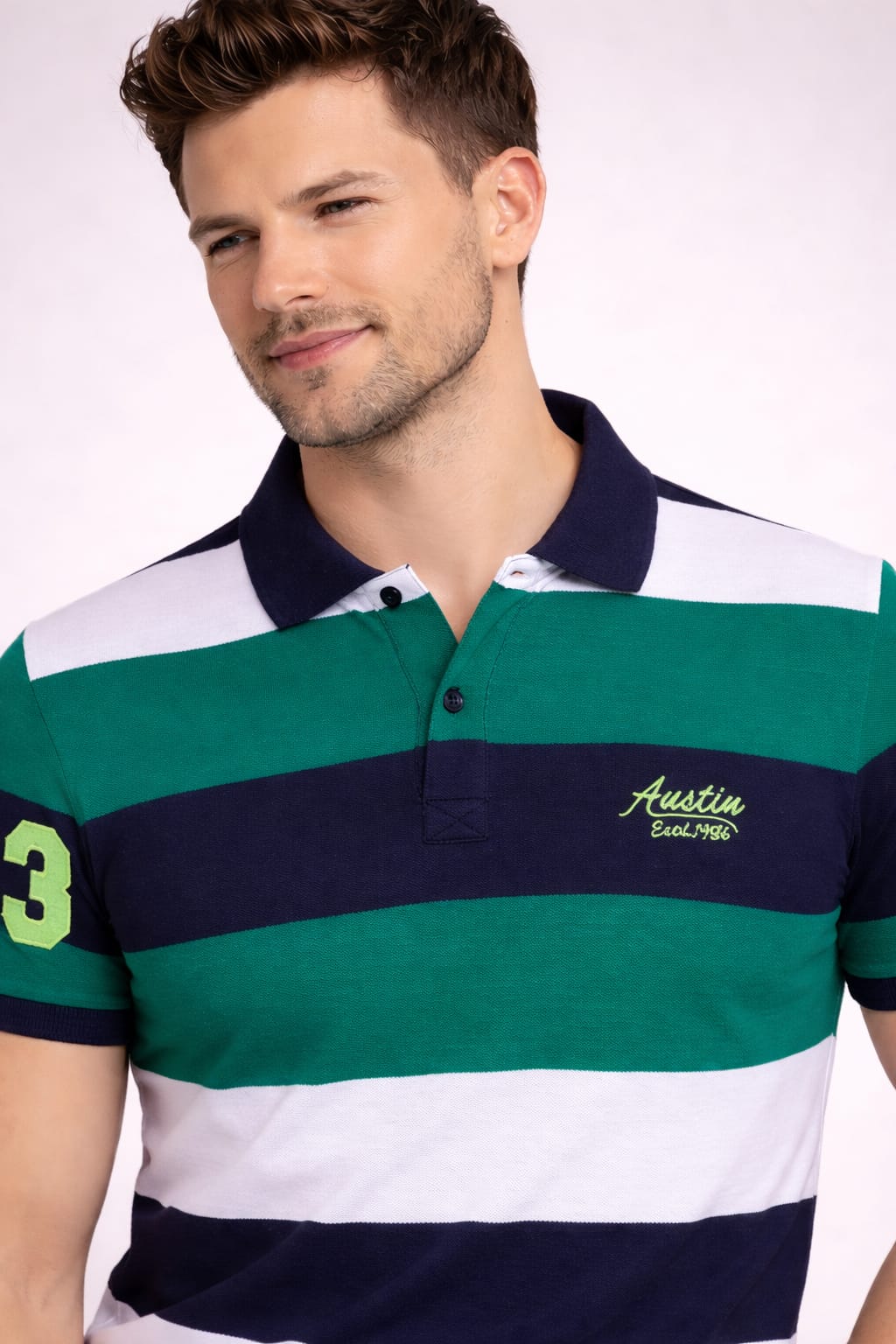 Austin Wood Men's Half Sleeves Polo Neck T-shirt