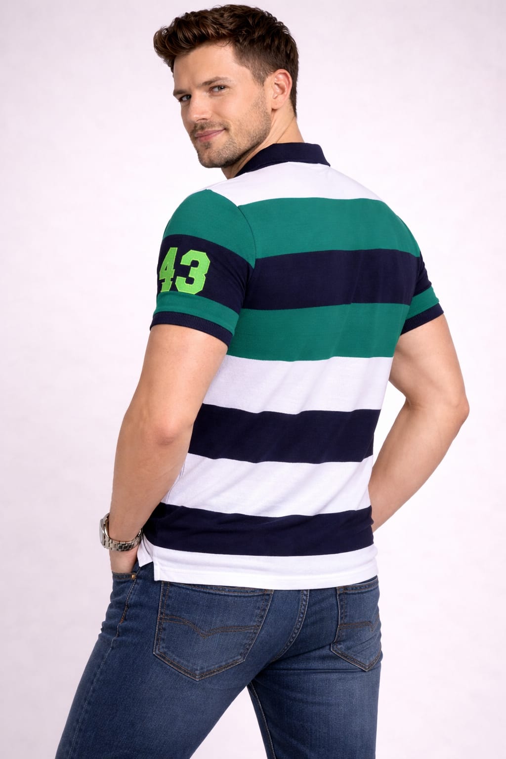 Austin Wood Men's Half Sleeves Polo Neck T-shirt