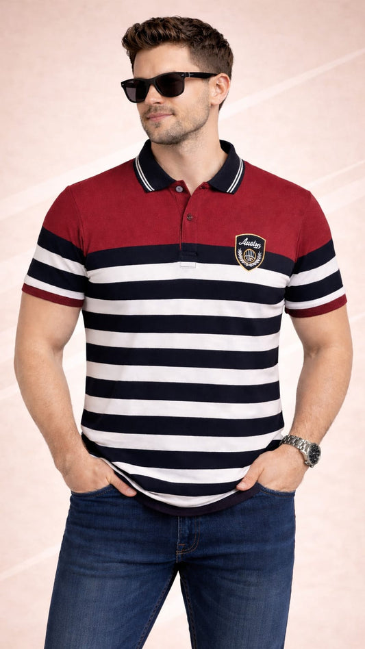 Multi Striper Polo T-shirt