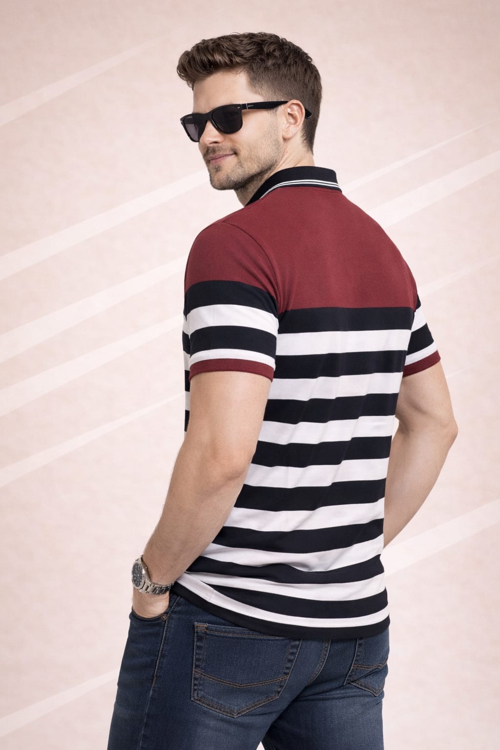Multi Striper Polo T-shirt