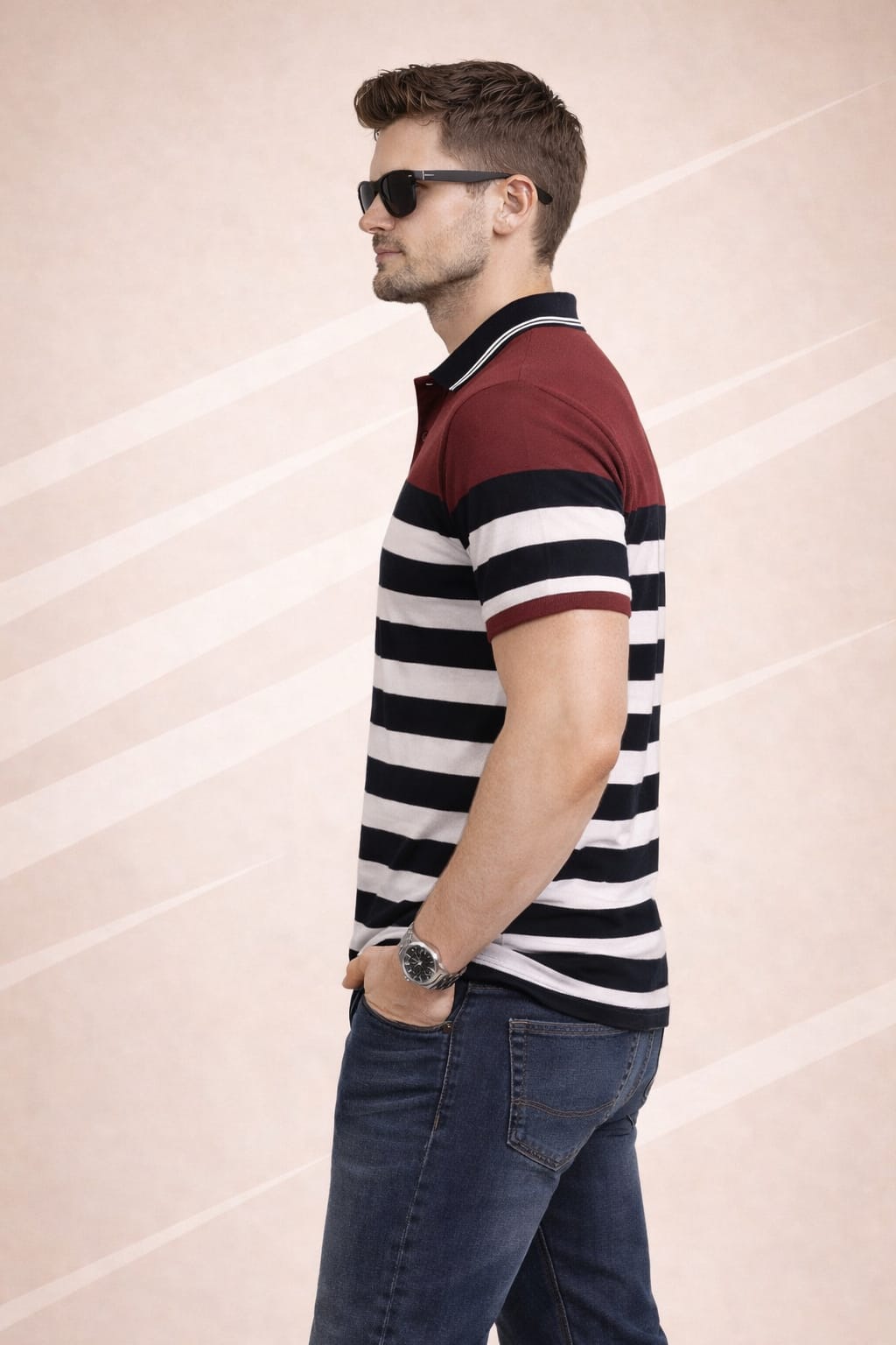Multi Striper Polo T-shirt