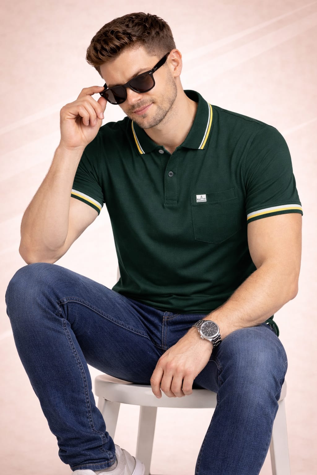 Austin Wood Solid Polo T-shirt