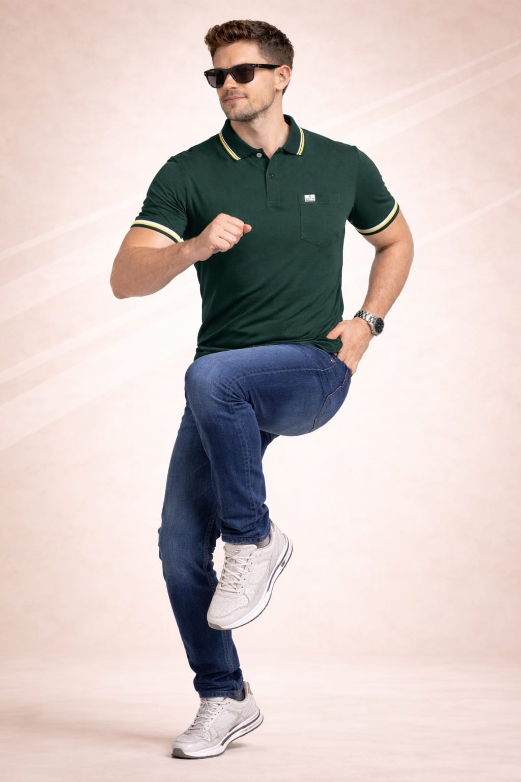 Austin Wood Solid Polo T-shirt