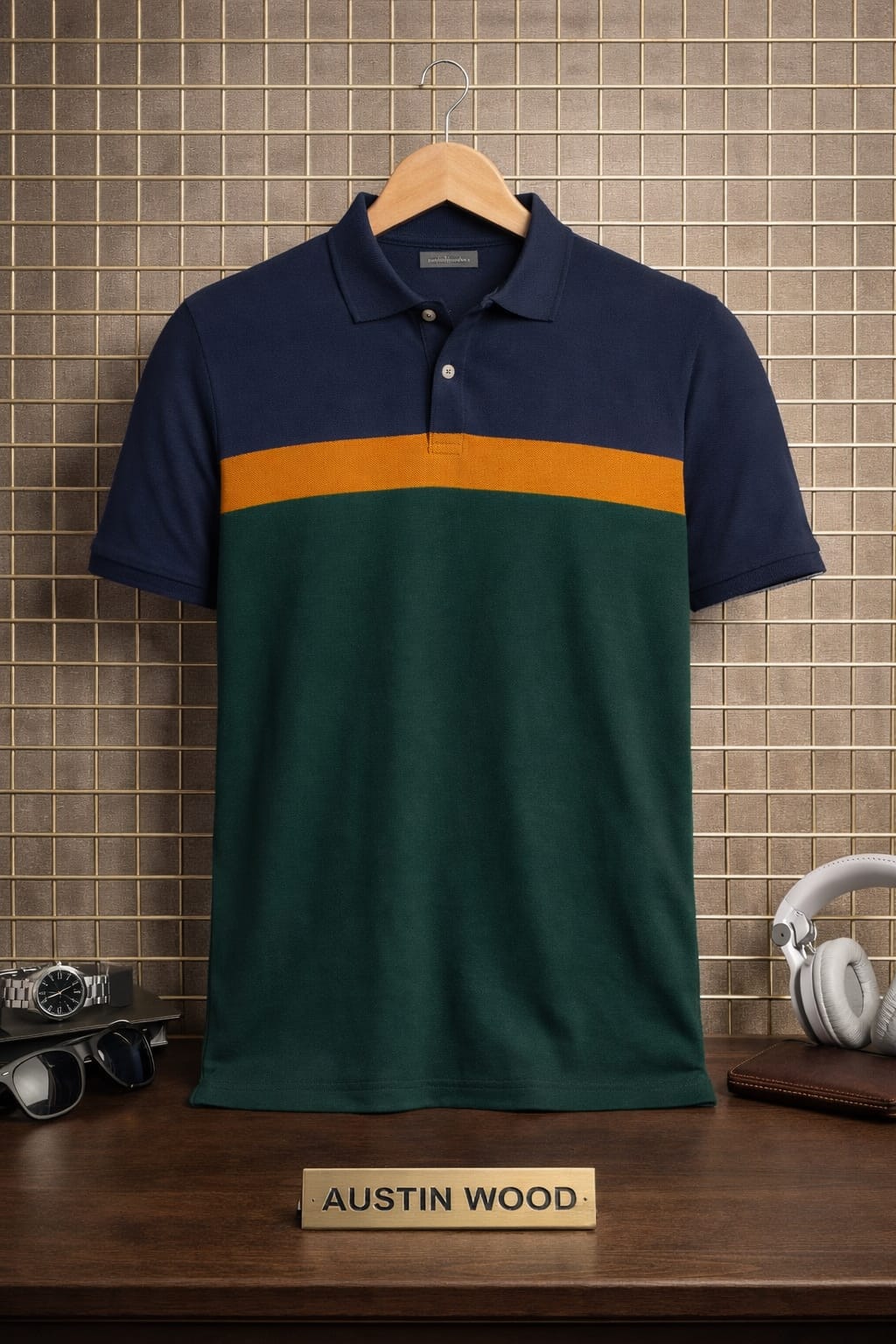 Green Stripers Polo T-shirt