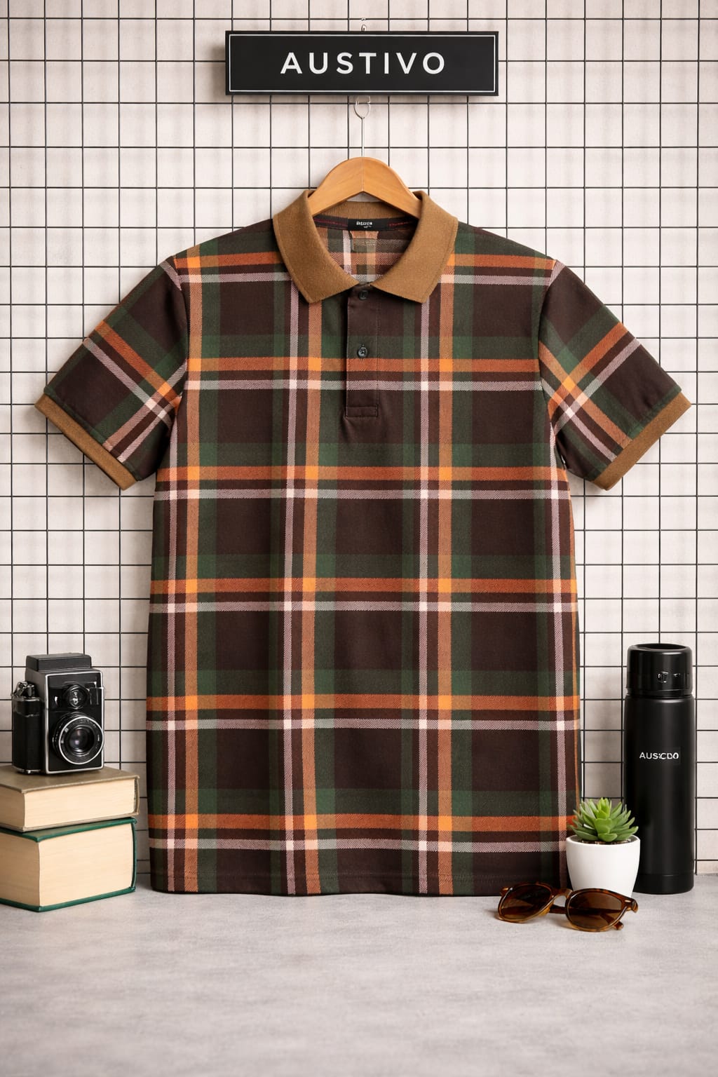 Austivo Men's  Polo Neck T-shirt