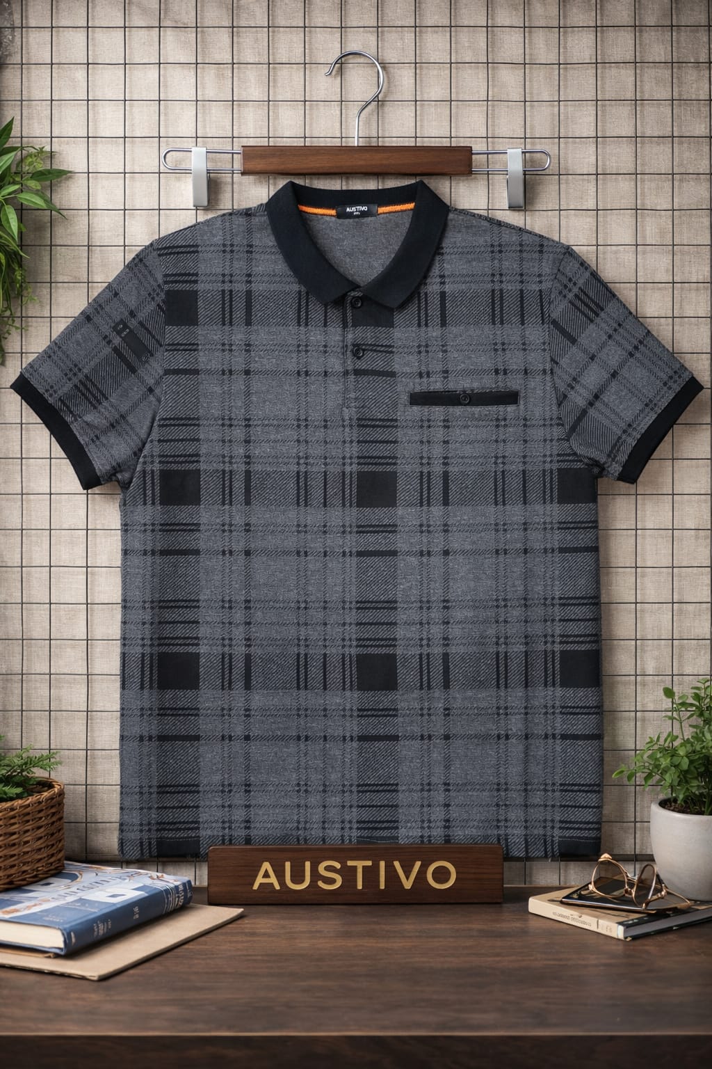 Austivo Men's  Polo Neck T-shirt